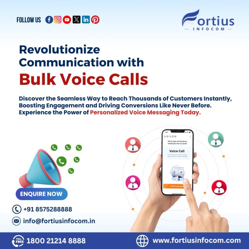 Revolutionize your business communication with bulk voice calls. Reach a massive audience, build relationships, and grow your business. Discover the benefits and features of this cost-effective and convenient communication tool with Fortius Infocom.